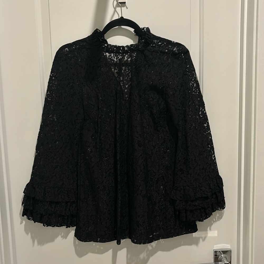 Black lace long sleeve shirt
